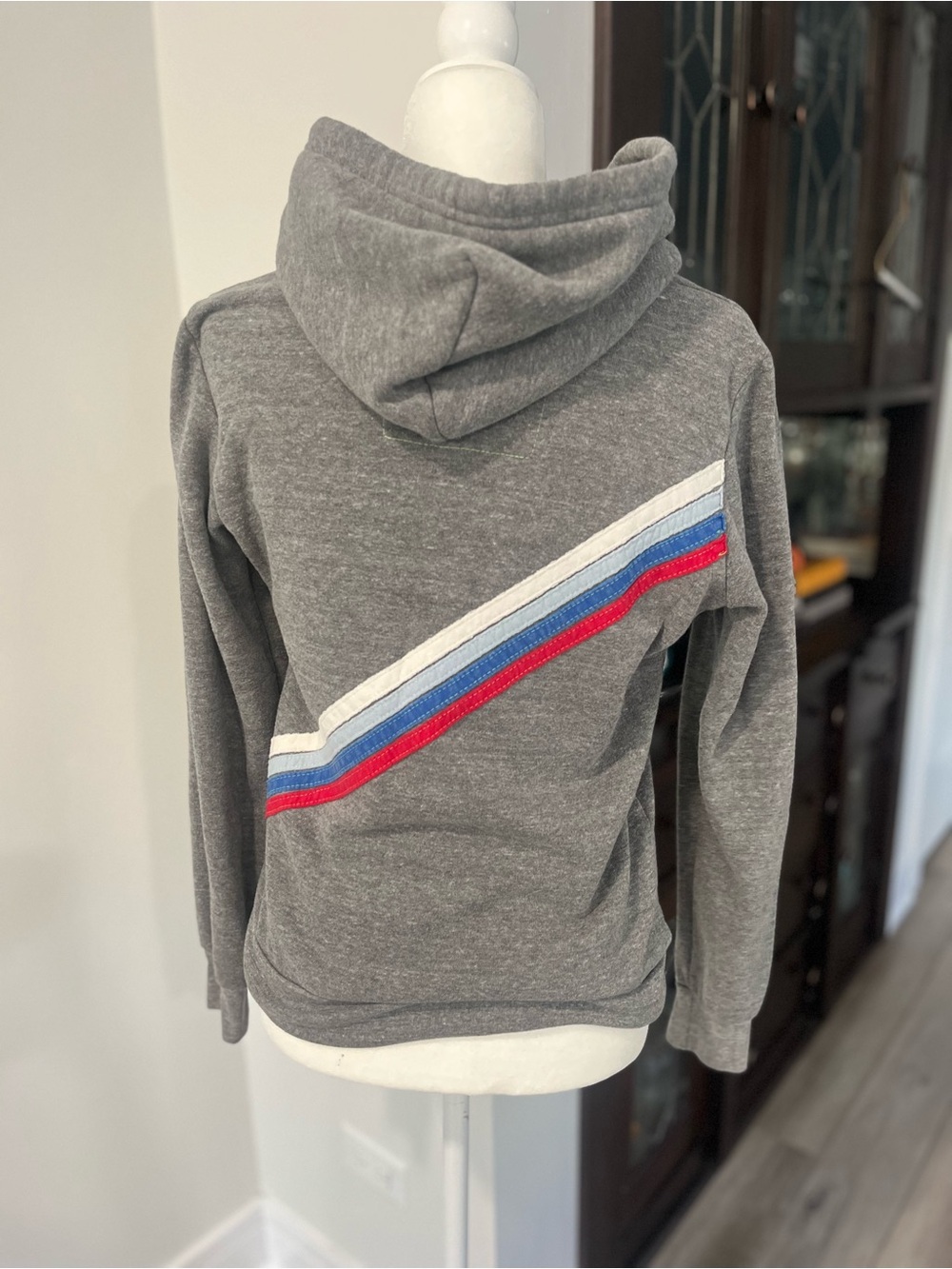 Aviator Nation Grey Zip Up 5 Stripe Red, White, Blue - Size Small - Picture 4 of 4